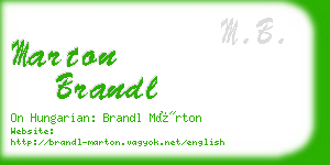 marton brandl business card